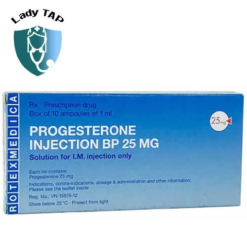 Progesterone injection BP 25mg - Thuốc điều trị rối loạn chức năng tử cung