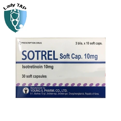 Sotrel 10mg Young IL Pharm - Điều trị mụn trứng cá nặng với các hoạt chất là Isotretinoin
