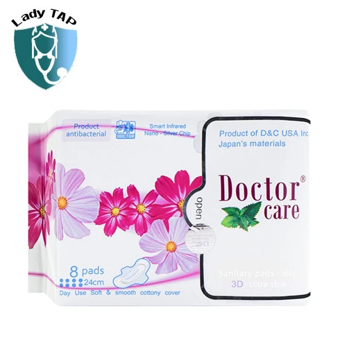 Băng vệ sinh ban ngày Doctor Care (8 miếng x 24cm) - Duy trì độ ẩm cho vùng da nhạy cảm