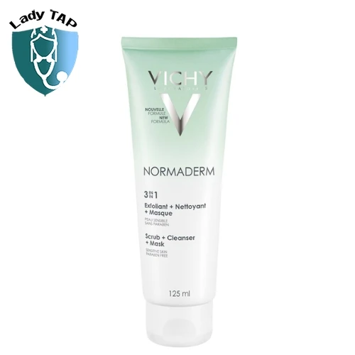 Vichy Normaderm 3in1 Scrub+Cleanser+Mask 125ml - Kem tẩy tế bào chết 3 trong 1