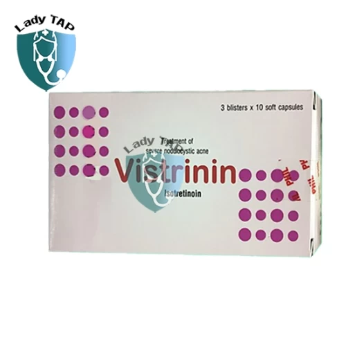 Vistrinin 20mg Phil Inter Pharma - Làm giảm quá trình bài tiết dầu thừa trên da và trị mụn