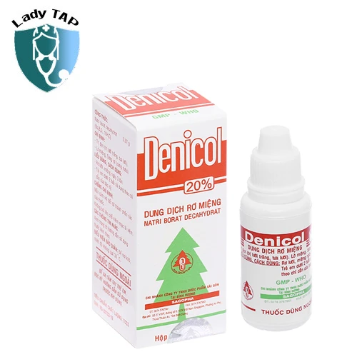 Denicol 20% Dược Phẩm Sài Gòn - Hỗ trợ điều trị trắng lưỡi, tưa lưỡi