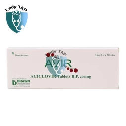 Avir 200mg Brawn Laboratories - Điều trị nhiễm Herpes zoster (bệnh zona) cấp tính