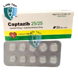 Captazib 25/25 Tipharco - Thuốc điều trị bệnh cao huyết áp
