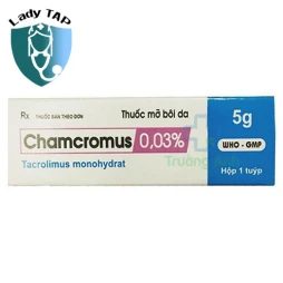 Chamcromus 0,03% 5g dược phẩm TW2 - Thuốc điều trị các bệnh lý ngoài da