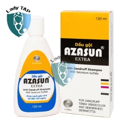 Dầu gội Azasun Extra 120ml Gamma - Giúp sạch gàu, giảm ngứa 