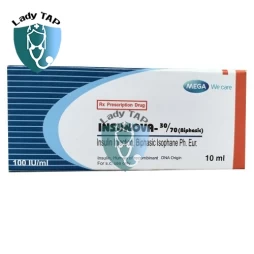 Insunova 30/70 100IU/1ml Inj.10ml - Điều trị đái tháo đường