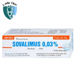 Sovalimus 0,1% 15g - Điều trị chàm bị da cơ địa mức độ vừa và nặng